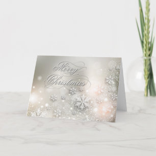 Julens Helgdag Elegant Snowflake Helgkort