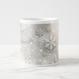 Julens Helgdag Elegant Snowflake Mugg Ord Art Jumbo Mugg