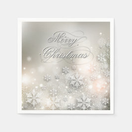 Julens Helgdag Elegant Snowflake Napkin Pappersservett