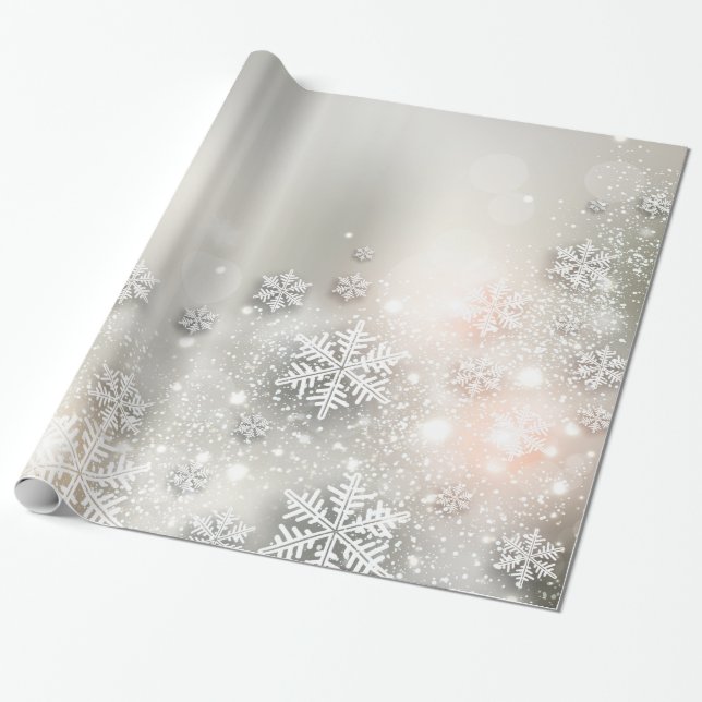 Julens Helgdag Elegant Snowflake Presentpapper (Utrullad)
