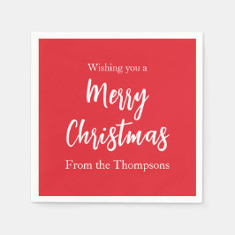 Julens Helgdag enkel röd, minimalistisk ljus Pappersservett