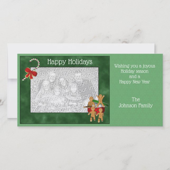 Julens Helgdag Gingertea Cookie-fotokort Julkort (Framsida)