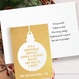 Julens Helgdag Gravid - meddelande om oljekort Folierat Kort