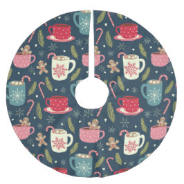 Julens Helgdag Hett Drinks Food Gingerbröd Julgransmatta Borstad Polyester