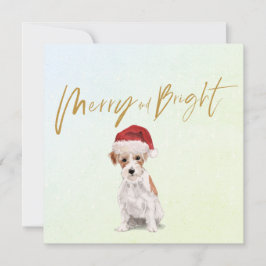 Julens Helgdag Jack Russell Hund Merry Hälsning