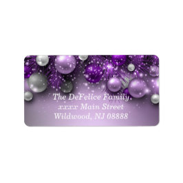 Julens Helgdag - Lila Adressetikett