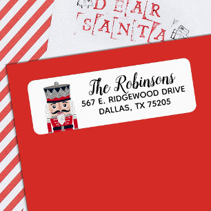 Julens Helgdag Nutcracker Returadressetikett Returadress Etikett