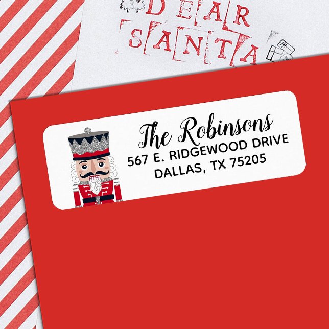 Julens Helgdag Nutcracker Returadressetikett Returadress Etikett (Skapare uppladdad)