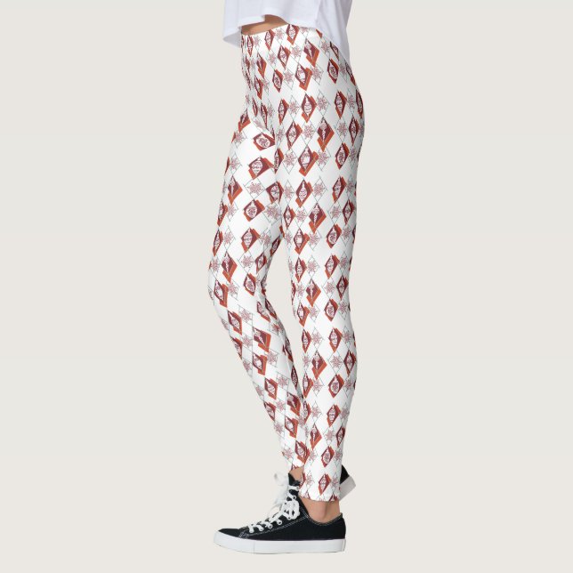 Julens Helgdag Ornament Scandinavian Snowflake Leggings (Vänster)
