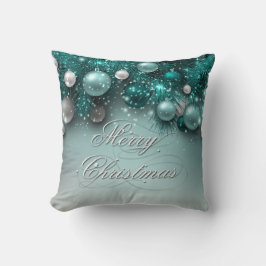 Julens Helgdag Ornament Teal Kudde