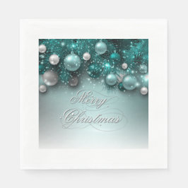 Julens Helgdag Ornament - Teal Pappersservett