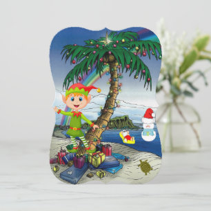 Julens Helgdag - platta hälsningskort, persikotomt Kort