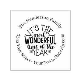 Julens Helgdag Returadress Självinkande Frimärke Självfärgande Stämpel