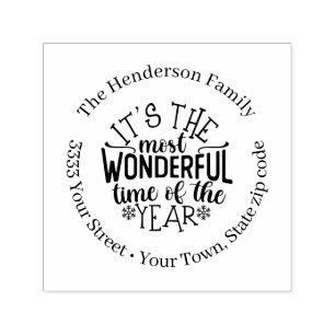 Julens Helgdag Returadress Självinkande Frimärke Självfärgande Stämpel