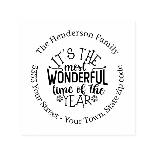 Julens Helgdag Returadress Självinkande Frimärke Självfärgande Stämpel (Design)