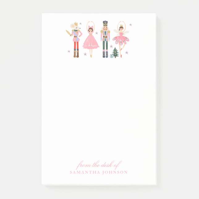 Julens Helgdag Rosa Nutcracker från skrivbordet Post-it Block (Framsida)