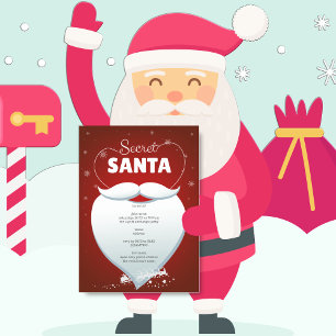 Julens Helgdag Secret Santa Red Gift Exchange Inbjudningar