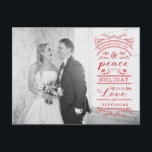 Julens Helgdag Typografi Fotovykort Helg Vykort<br><div class="desc">Spara pengar i år genom att skicka fotoporten till familjen; du får spara på själva kortet,  porto och inga kuvert behövs. Denna typografiövertäckning är underbar för ett lätt foto. Mer färg är tillgängligt för att arbeta med ett mörk-foto.</div>
