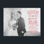 Julens Helgdag Typografi Fotovykort Helg Vykort<br><div class="desc">Spara pengar i år genom att skicka fotoporten till familjen; du får spara på själva kortet,  porto och inga kuvert behövs. Denna typografiövertäckning är underbar för ett lätt foto. Mer färg är tillgängligt för att arbeta med ett mörk-foto.</div>