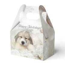 Julens Helgdag Underbar Pyrenéers Valp Vattenfärg