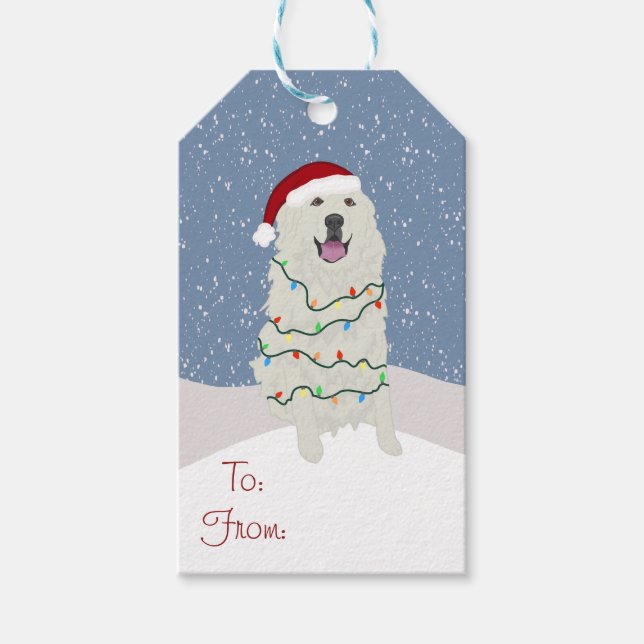 Julens Helgdag Underbara Pyrenéerna Presentetikett (Framsidan)