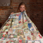 Julens Helgdag Vintage julkort Fleecefilt<br><div class="desc">Den här designen kan vara personlig om du väljer Redigera design. Du kan också överföra till andra objekt. Kontakta mig på colorflowcreations@gmail.com eller använda alternativet chatta överst på sidan om du vill ha den här designen på en annan produkt eller behöver hjälp med den här designen. Se mer av mina...</div>