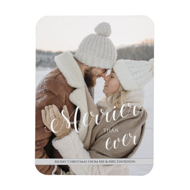 Julens Helgdagar Merrier än någonsin Photo Helgdag Magnet (Vertikal)