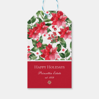 Julens Helgdagar Personlig Poinsettia Mönster Presentetikett