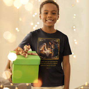 Julens Heliga Familj Religiösa Luke 2:11 T Shirt