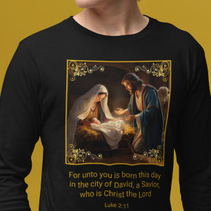 Julens Heliga Familj Religiösa Luke 2:11 T Shirt