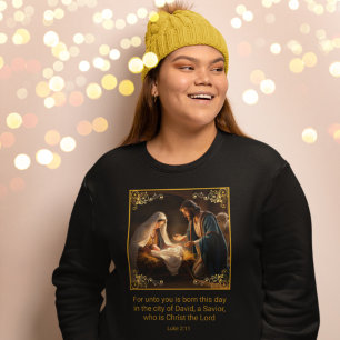Julens Heliga Familj Religiösa Luke 2:11 T Shirt