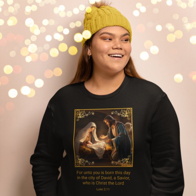 Julens Heliga Familj Religiösa Luke 2:11 T Shirt (Skapare uppladdad)