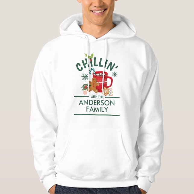Julens Hett Chocolate Cookies | Familj Namn Hoodie (Framsida)