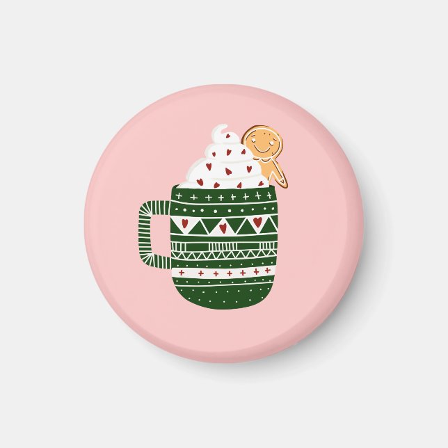 Julens Hett Chocolate Guld Magnet (Framsidan)