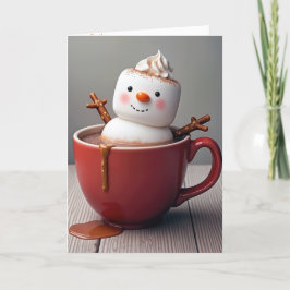 Julens Hett Chocolate Snögubbe Helgkort