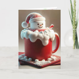 Julens Hett Chocolate Snögubbe Helgkort