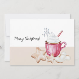 Julens Hett Kakao och kakor - vattenfärgsinbjudan Inbjudningar