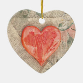 Julens hjärta julgransprydnad keramik