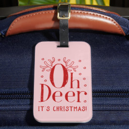 Julens hjort: lustig illustration bagagemärke bagagebricka