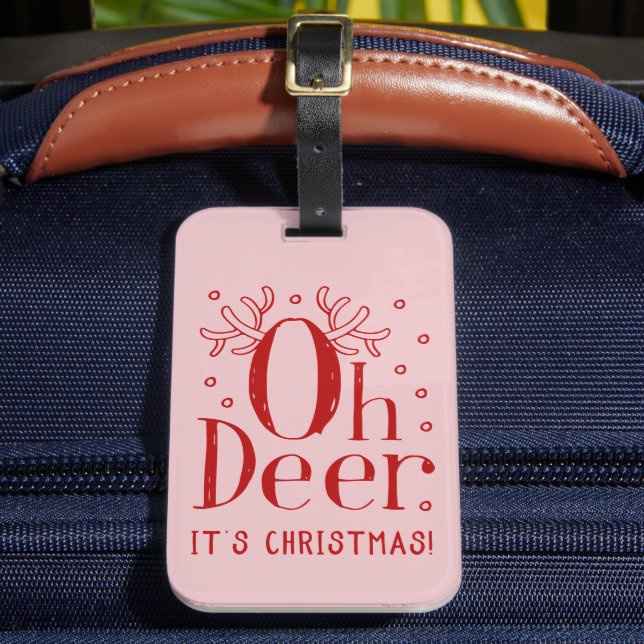 Julens hjort: lustig illustration bagagemärke bagagebricka (Framsida Insitu 2)