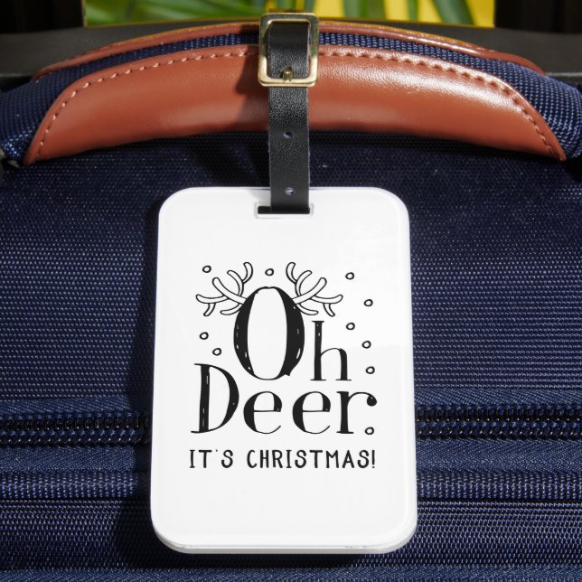 Julens hjort: lustig illustration bagagemärke bagagebricka (Framsida Insitu 2)