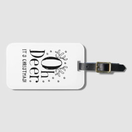 Julens hjort: lustig illustration bagagemärke bagagebricka