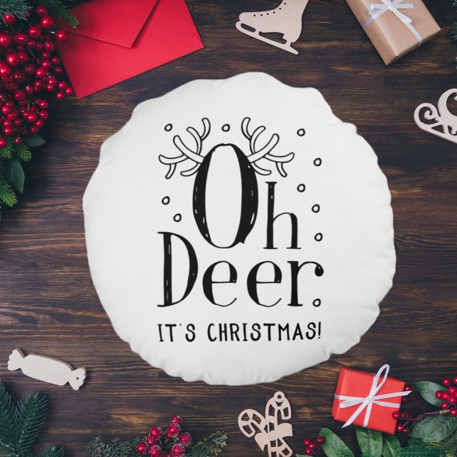 Julens hjort, lustigt illustration runt kudde (Skapare uppladdad)