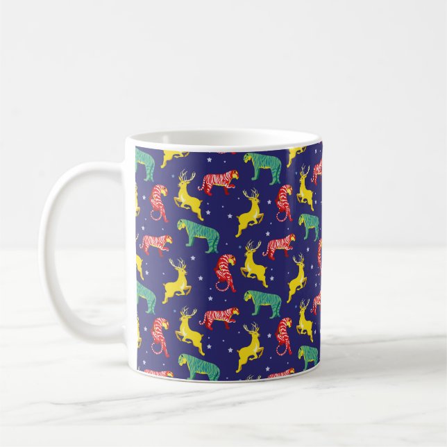 Julens hjort och tiger. Trender i färg!_ Kaffemugg (Vänster)