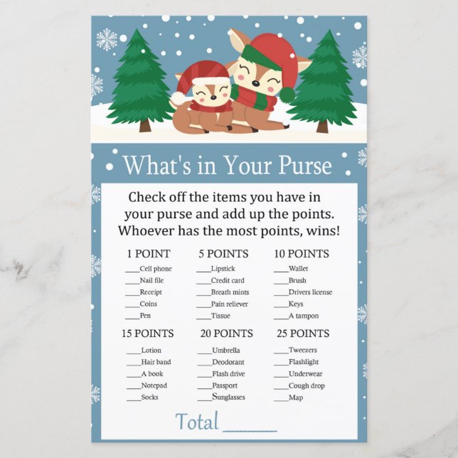 Julens hjort Vad är det i din handväska? (Framsida)