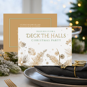 Julens Julfest - Deka Halls - Guld Inbjudningar