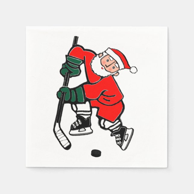 Julens Julfest Hockey Napkins Pappersservett (Framsidan)