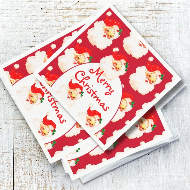 Julens Julfest Jultomten Red Pappersservett (Skapare uppladdad)