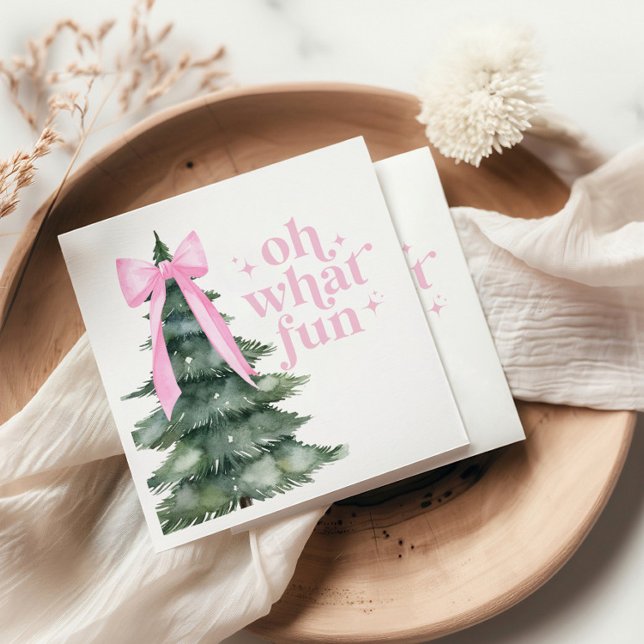 Julens Julfest Oh What Roligt Rosa Pappersservett (Skapare uppladdad)