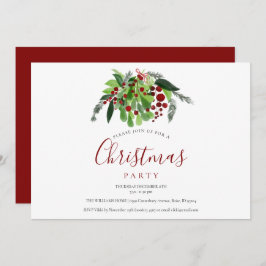 Julens Julfest Red Berries Inbjudningar